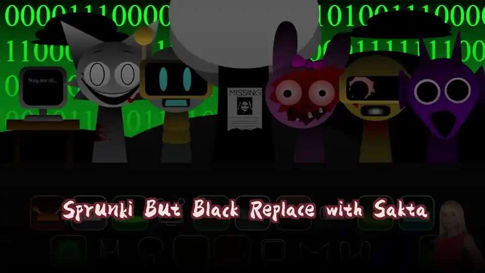 Sprunki But Black Replace with Sakta
